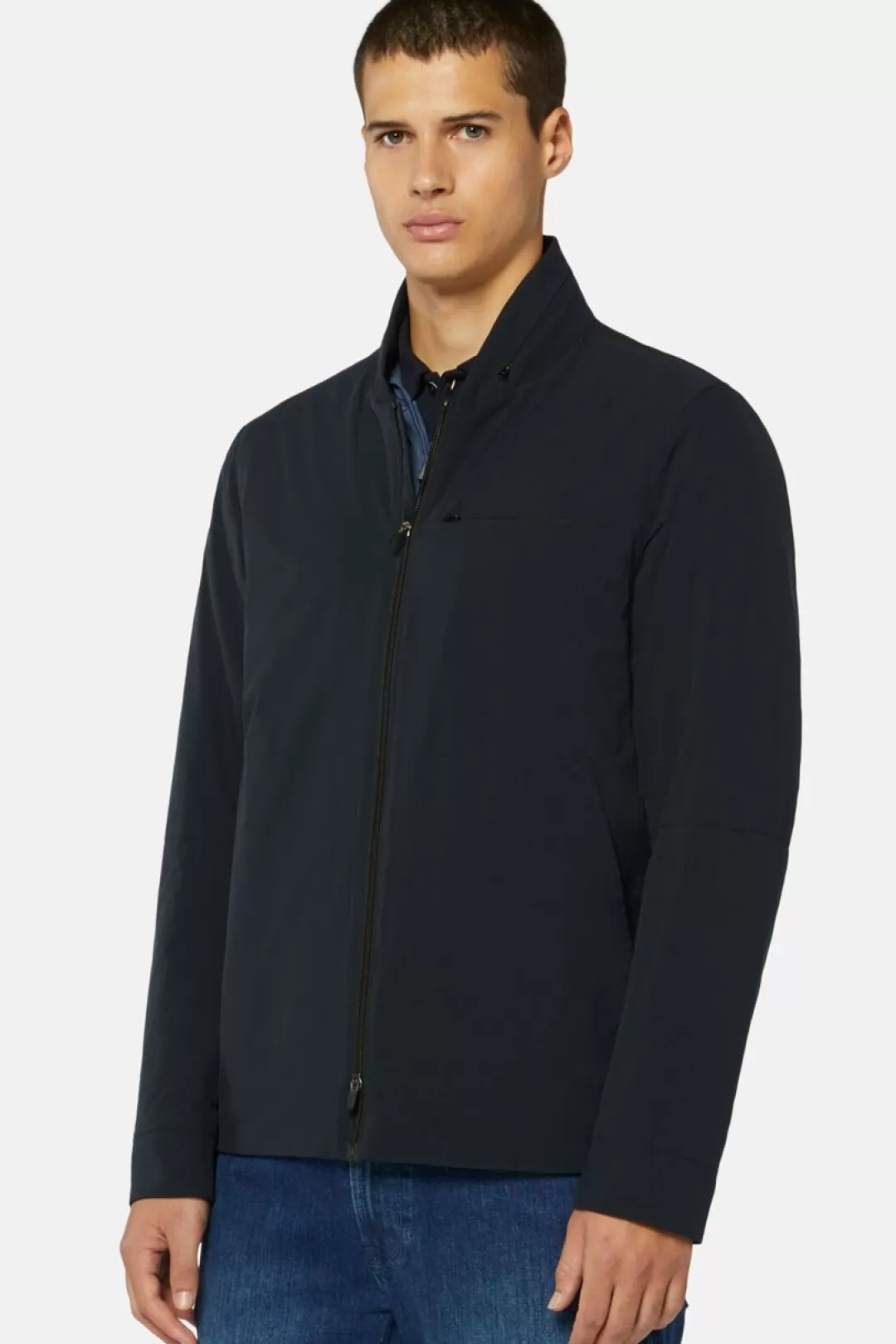 Boggi Bomber In Tessuto Tecnico Imbottito Primaloft Navy Cheap