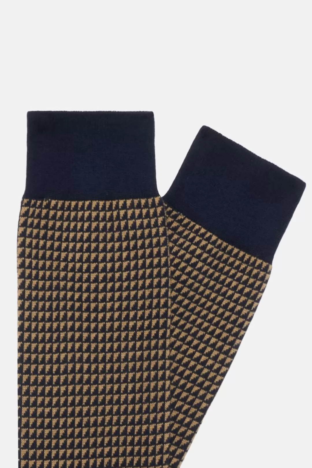 Boggi Calze Motivo Geometrico In Cotone Organico Navy-Nature New