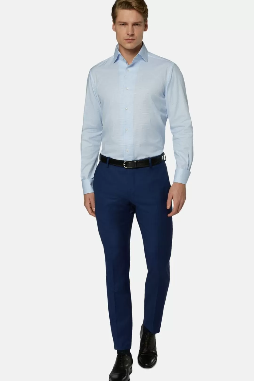 Boggi Camicia A Quadretti Azzurri In Cotone Regular Fit Blu Chiaro Best