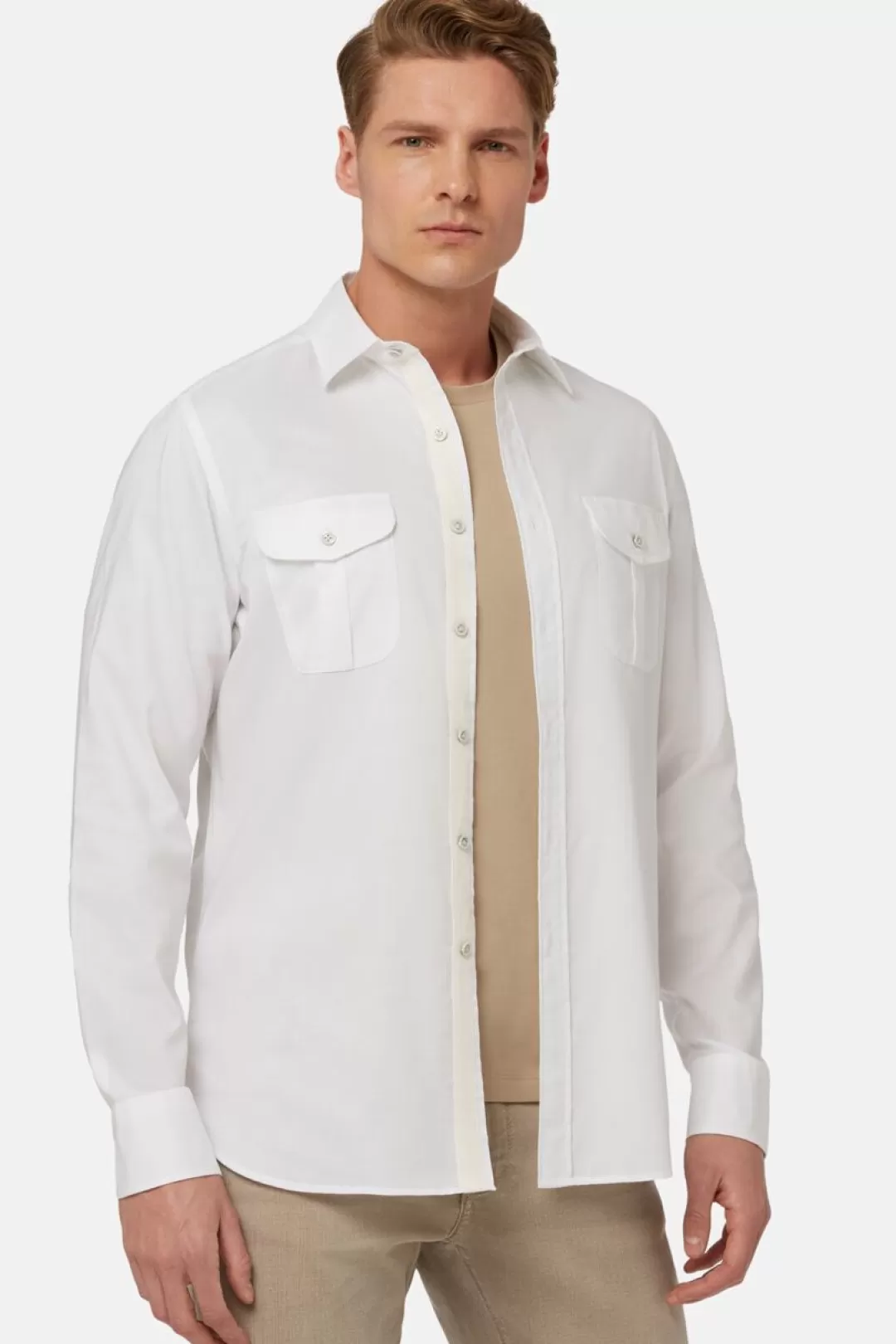 Boggi Camicia Bianca In Oxford Performante Regular Fit Bianco Outlet