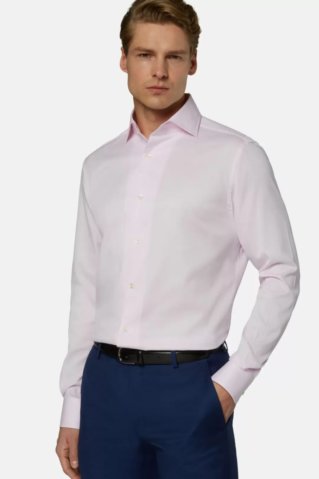 Boggi Camicia In Cotone Dobby Regular Fit Rosa Cheap