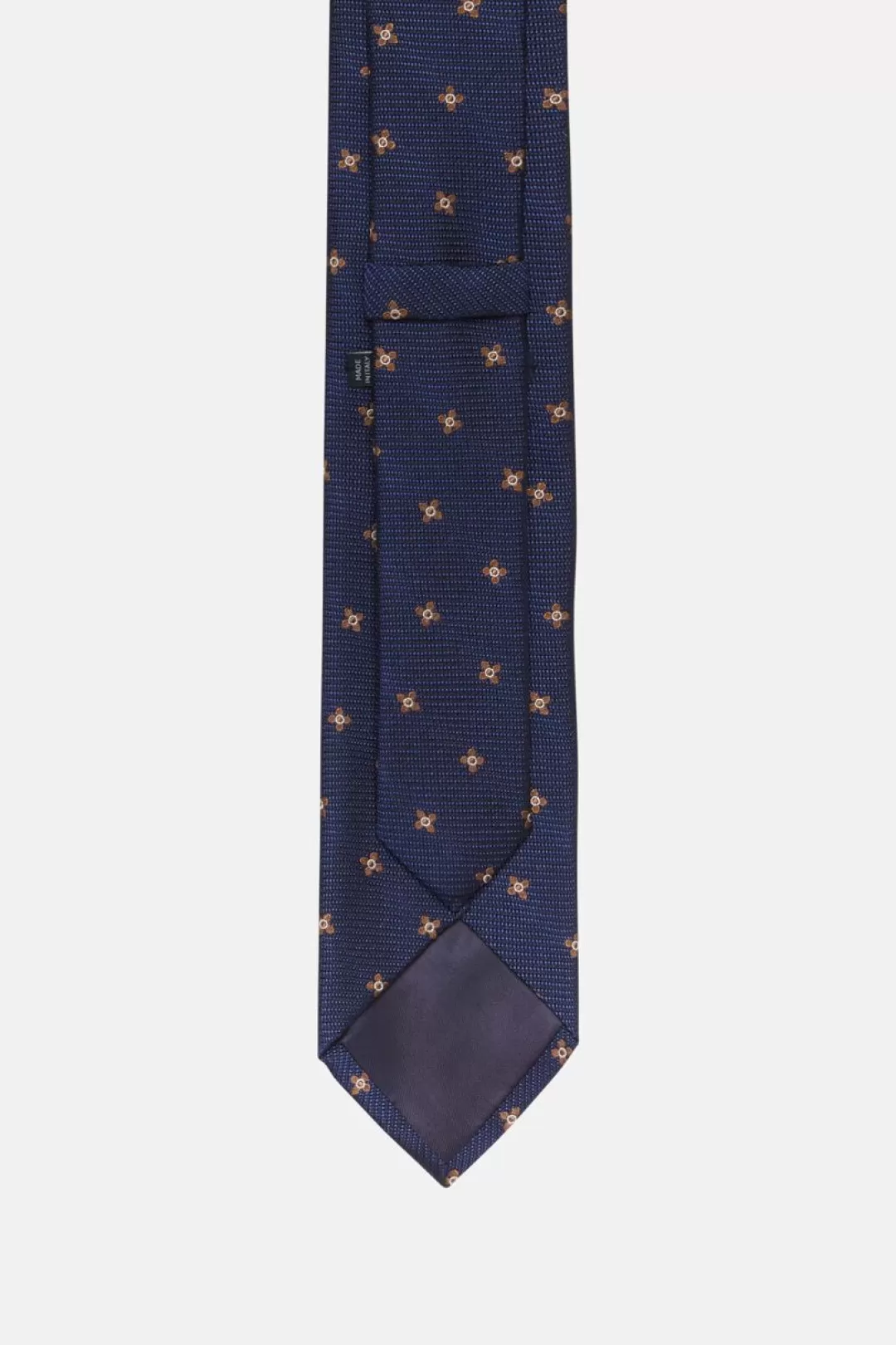 Boggi Cravatta Motivo Floreale In Seta Navy - Beige Shop