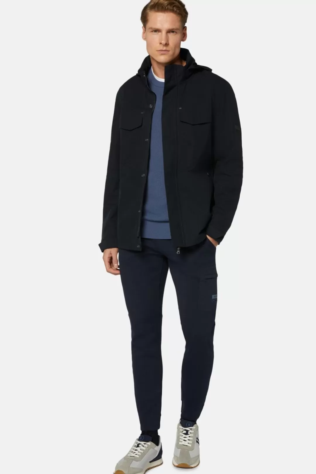 Boggi Field Jacket In Tessuto Tecnico Riciclato B Tech Navy Sale