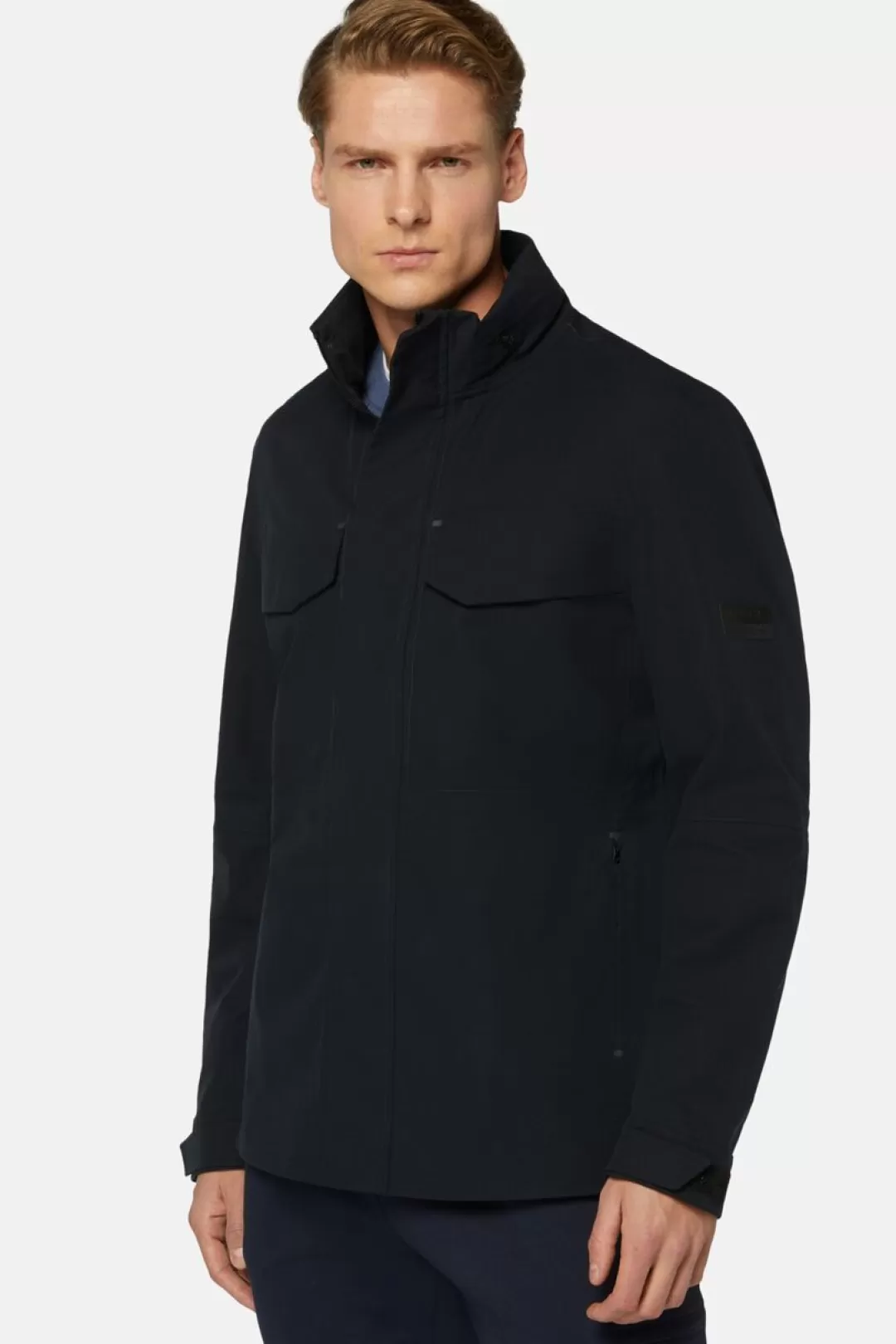 Boggi Field Jacket In Tessuto Tecnico Riciclato B Tech Navy Sale