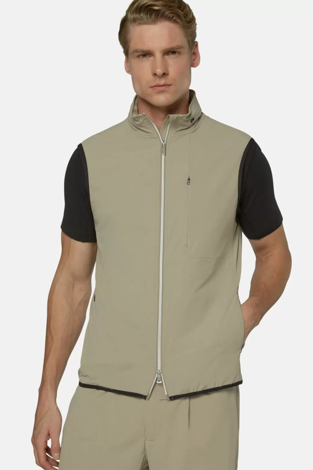 Boggi Gilet In Nylon Riciclato Elasticizzato B Tech Beige Best Sale