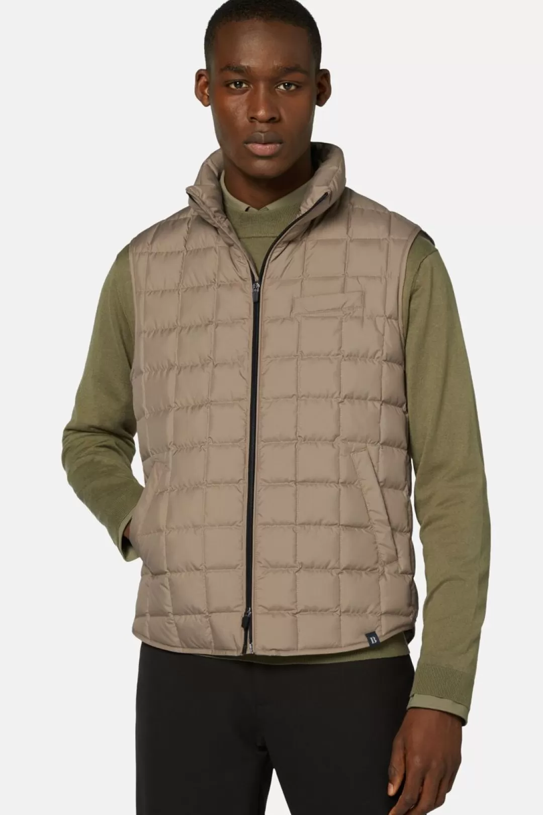 Boggi Gilet In Tessuto Riciclato In Piuma D'Oca Beige Discount