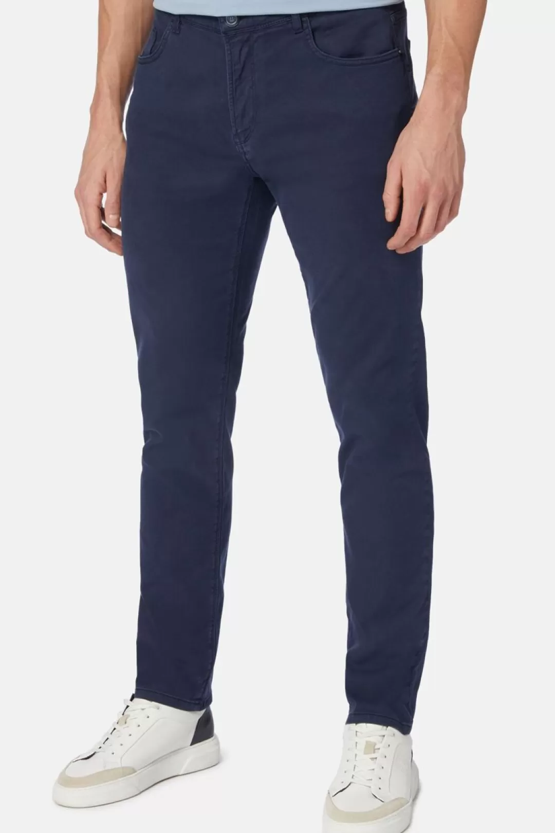 Boggi Jeans In Cotone Tencel Elasticizzato Blu Chiaro Hot