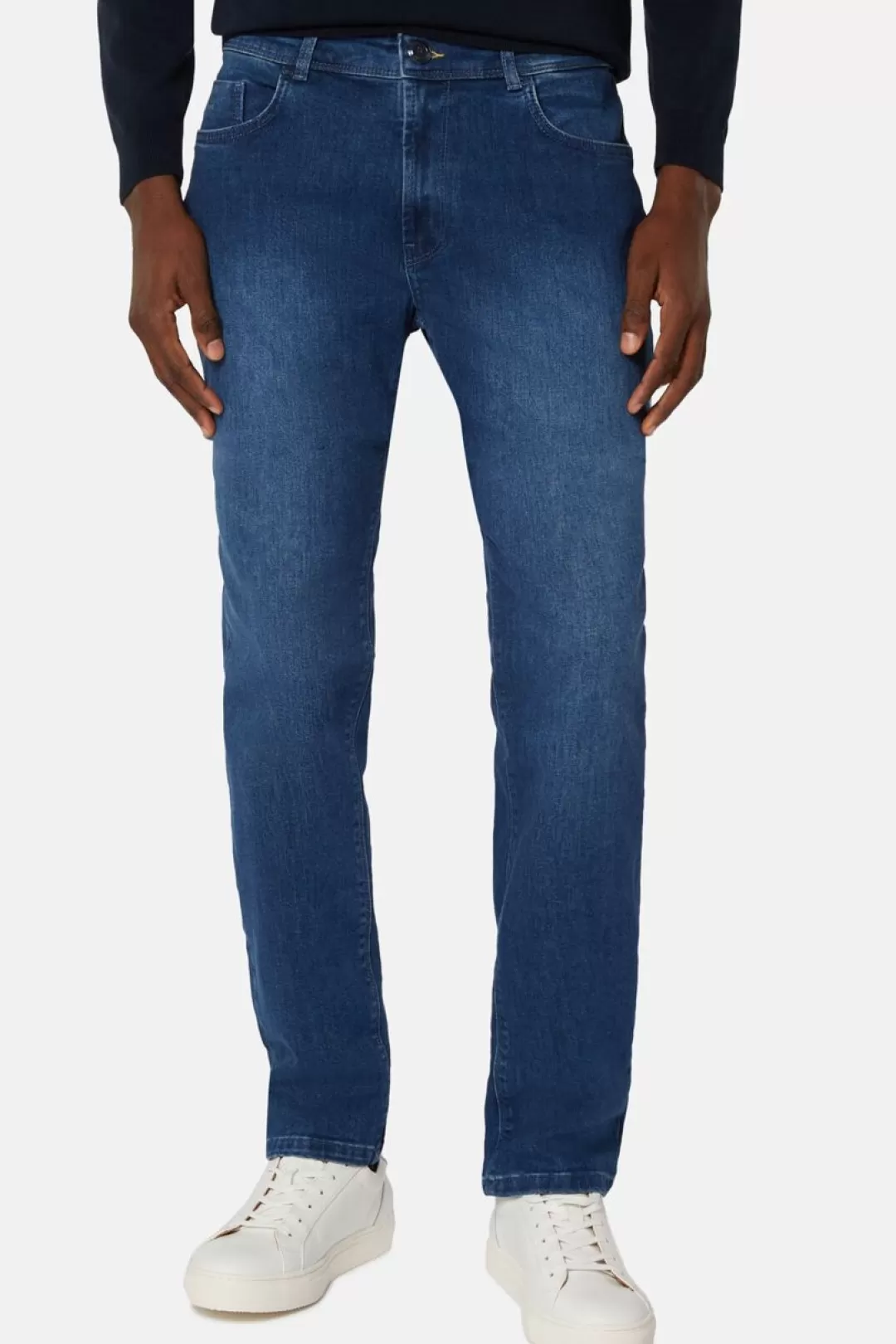 Boggi Jeans In Denim Elasticizzato Blu Medio Indaco Cheap