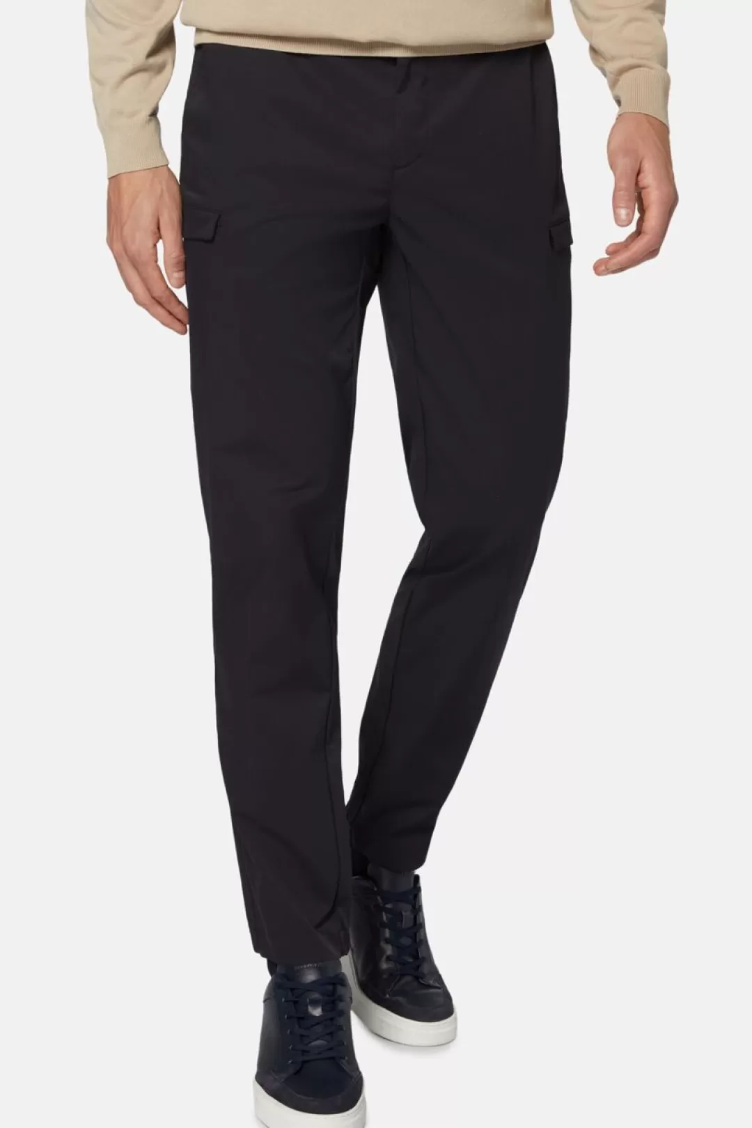 Boggi Pantaloni Cargo Maverick In Tessuto Tecnico B Tech Navy Clearance