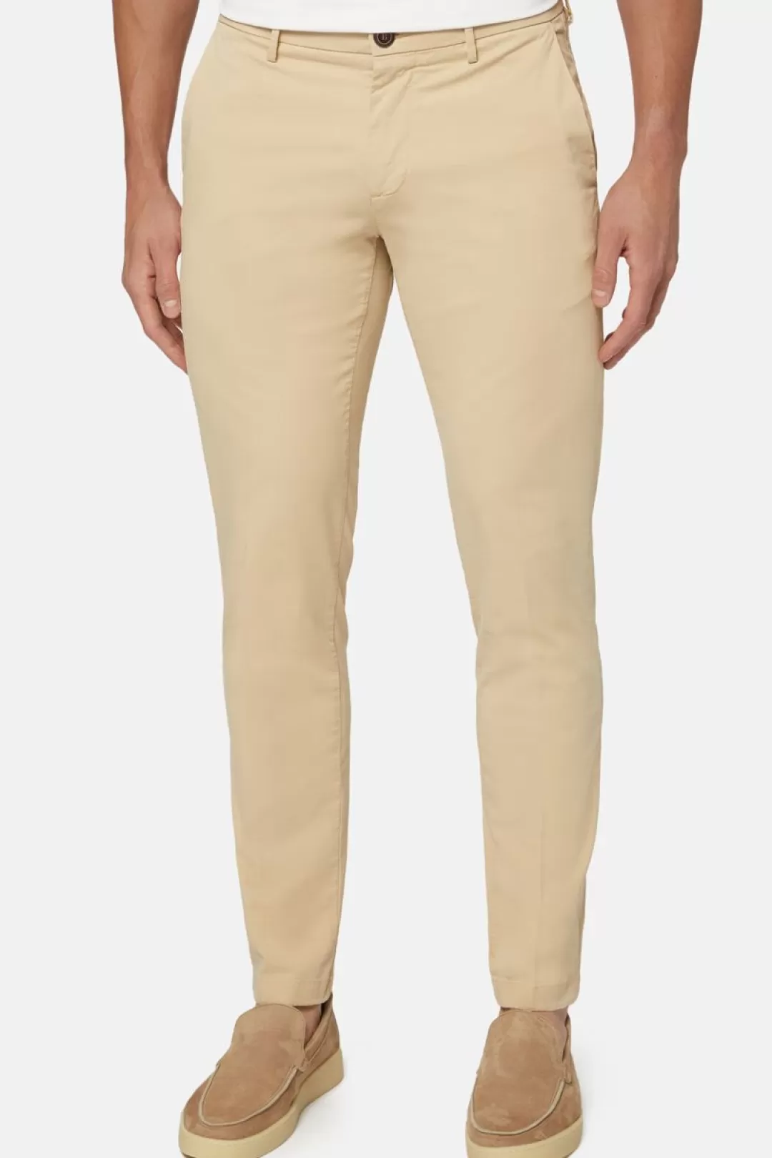 Boggi Pantaloni In Cotone Elasticizzato Light Grey Shop