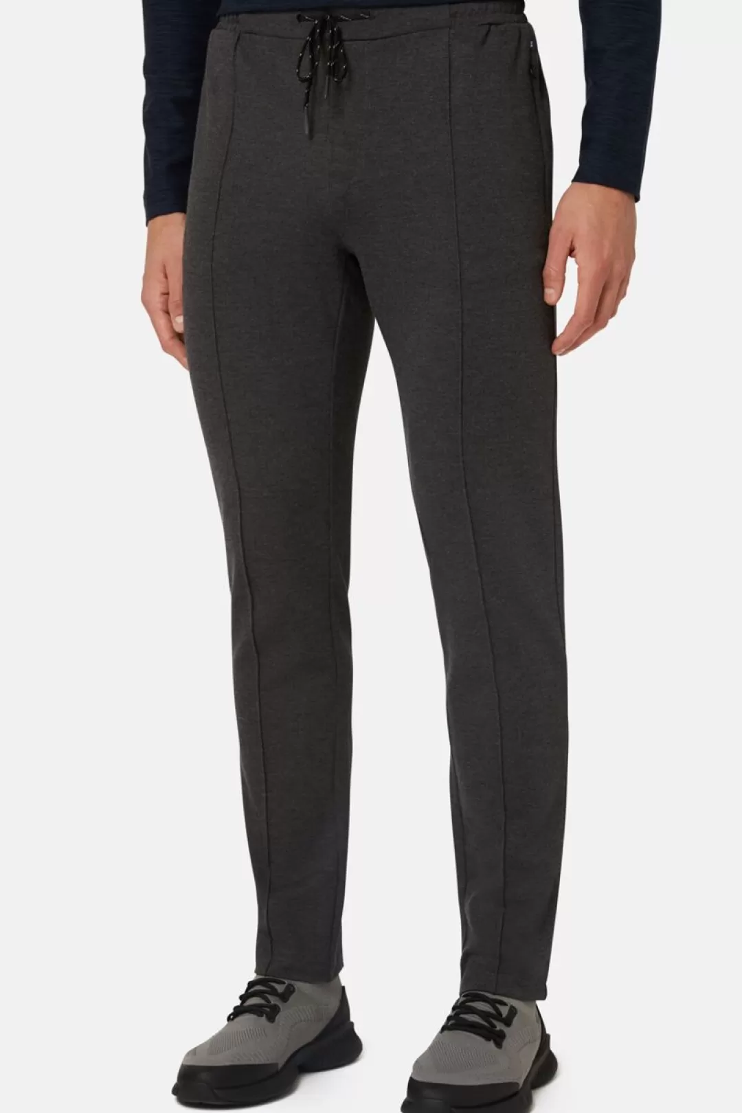 Boggi Pantaloni In Interlock Tecnico Elasticizzato Grigio Flash Sale