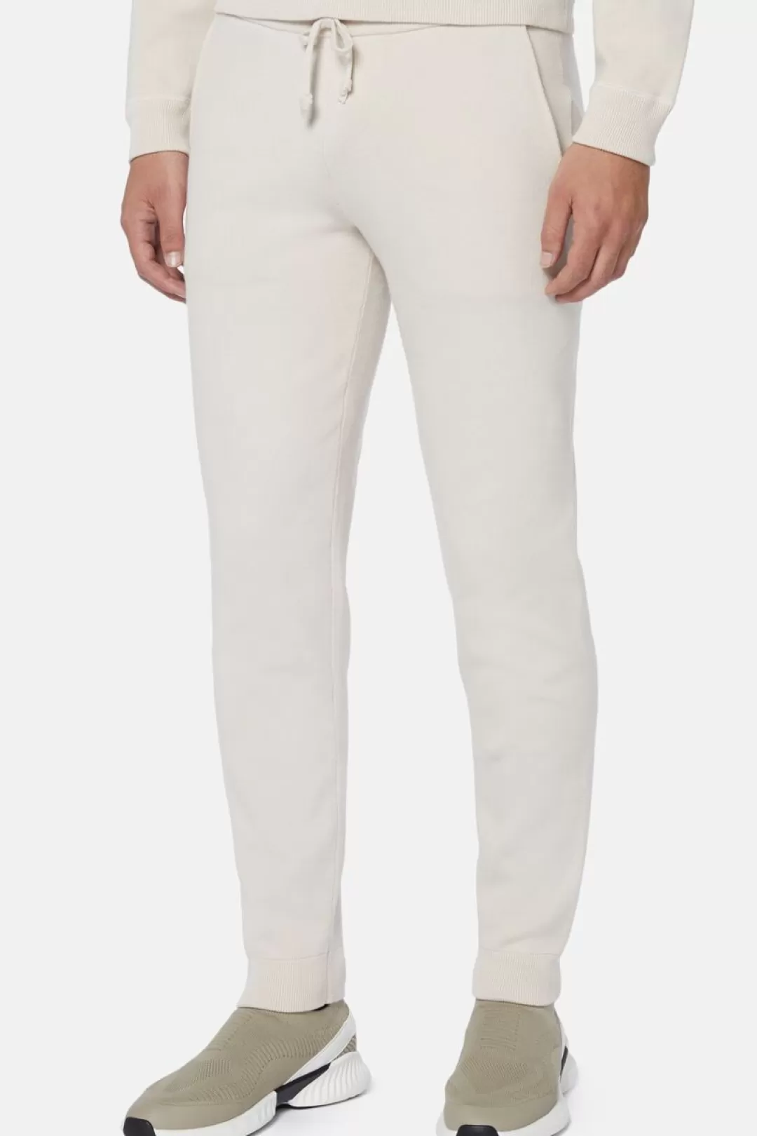 Boggi Pantaloni In Maglia Crema In Cotone Tecnico Beige Shop