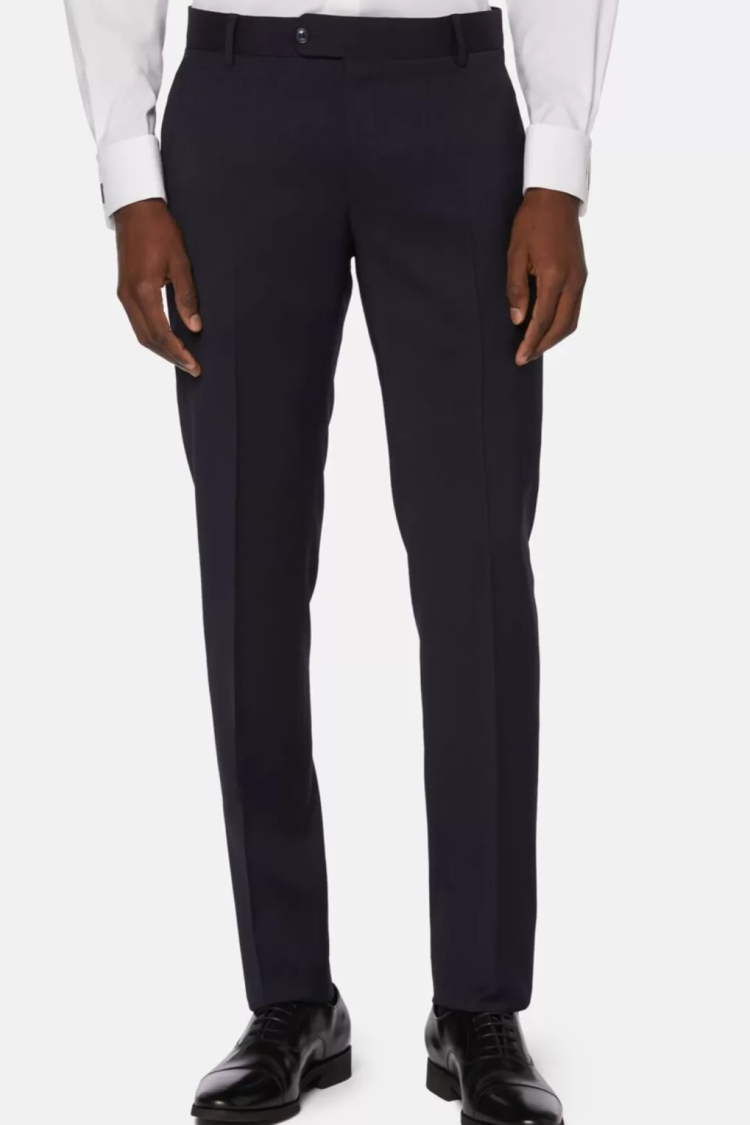 Boggi Pantaloni In Saglia Di Lana Elasticizzata Navy Best