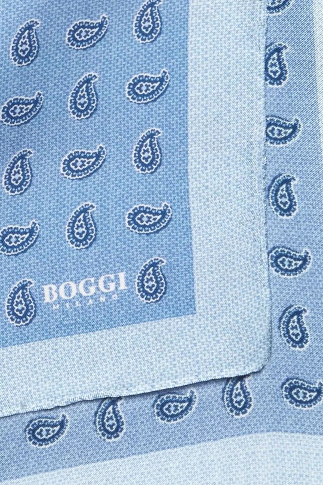 Boggi Pochette Motivo Paisley In Seta Azzurro Clearance