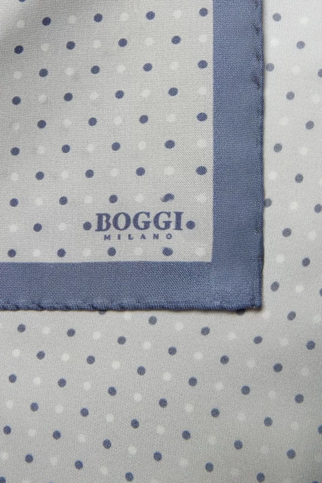 Boggi Pochette Pois In Seta Azzurro Clearance