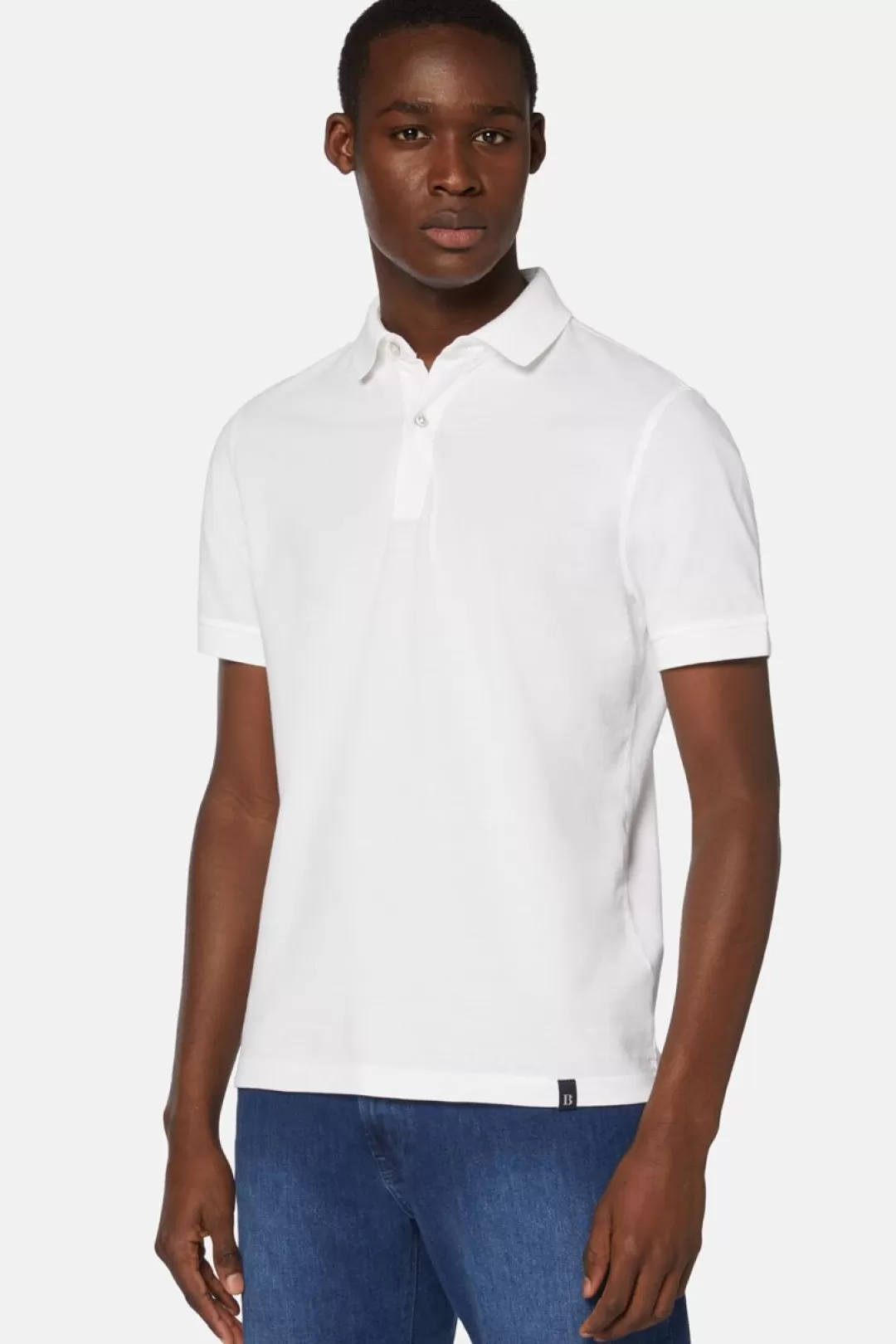 Boggi Polo In Pique Di Cotone Regular Fit Bianco Online