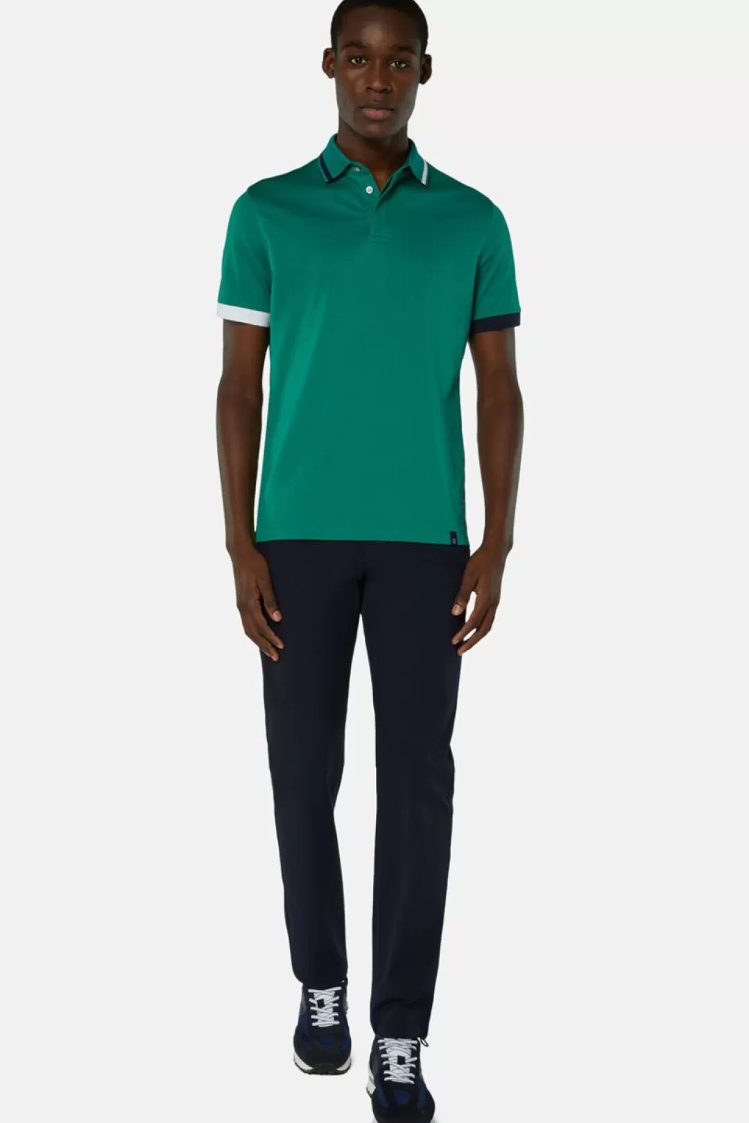 Boggi Polo In Tessuto Performante Ecosostenibile Navy Sale