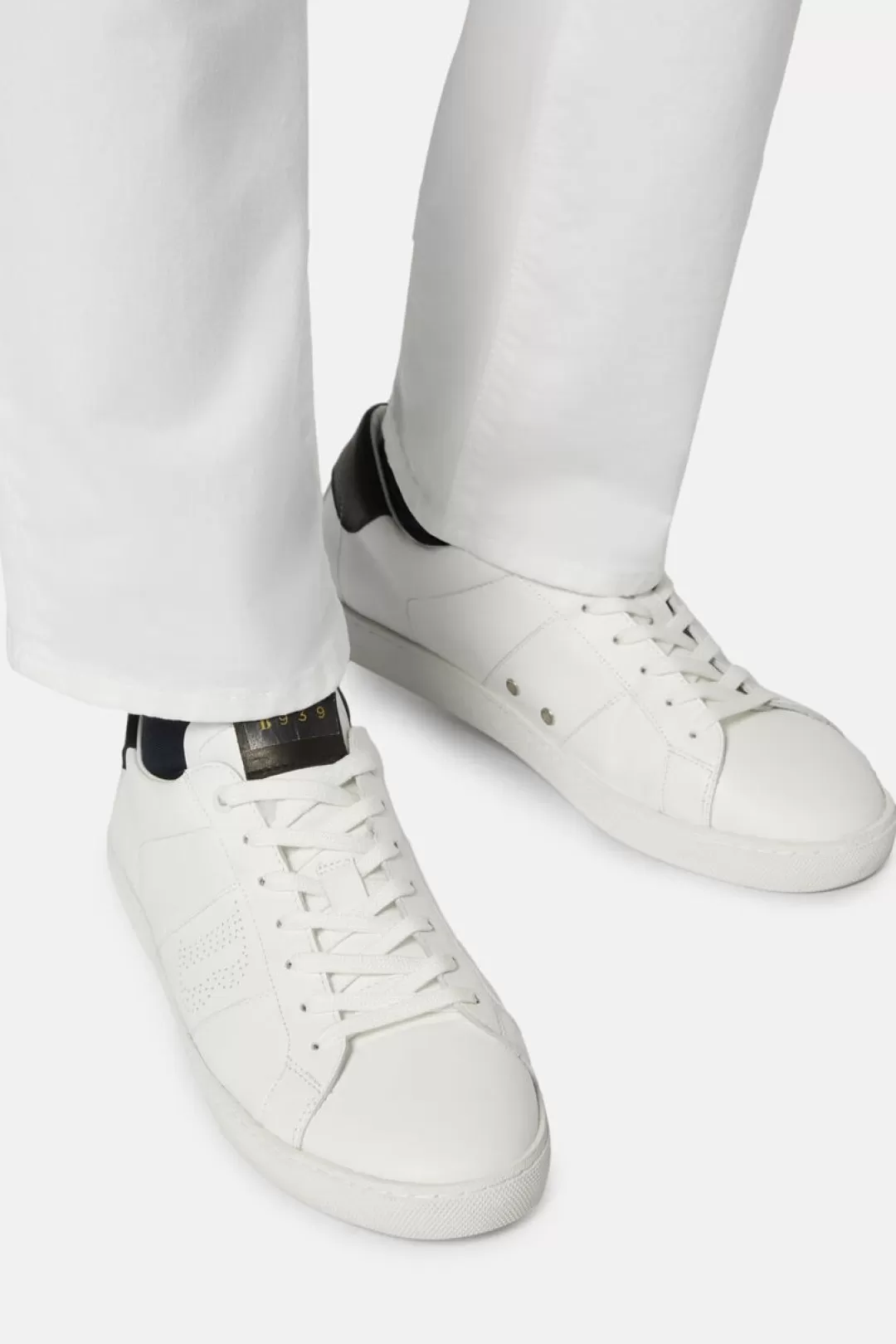 Boggi Sneakers Bianche E Nere In Pelle Nero - Bianco Outlet