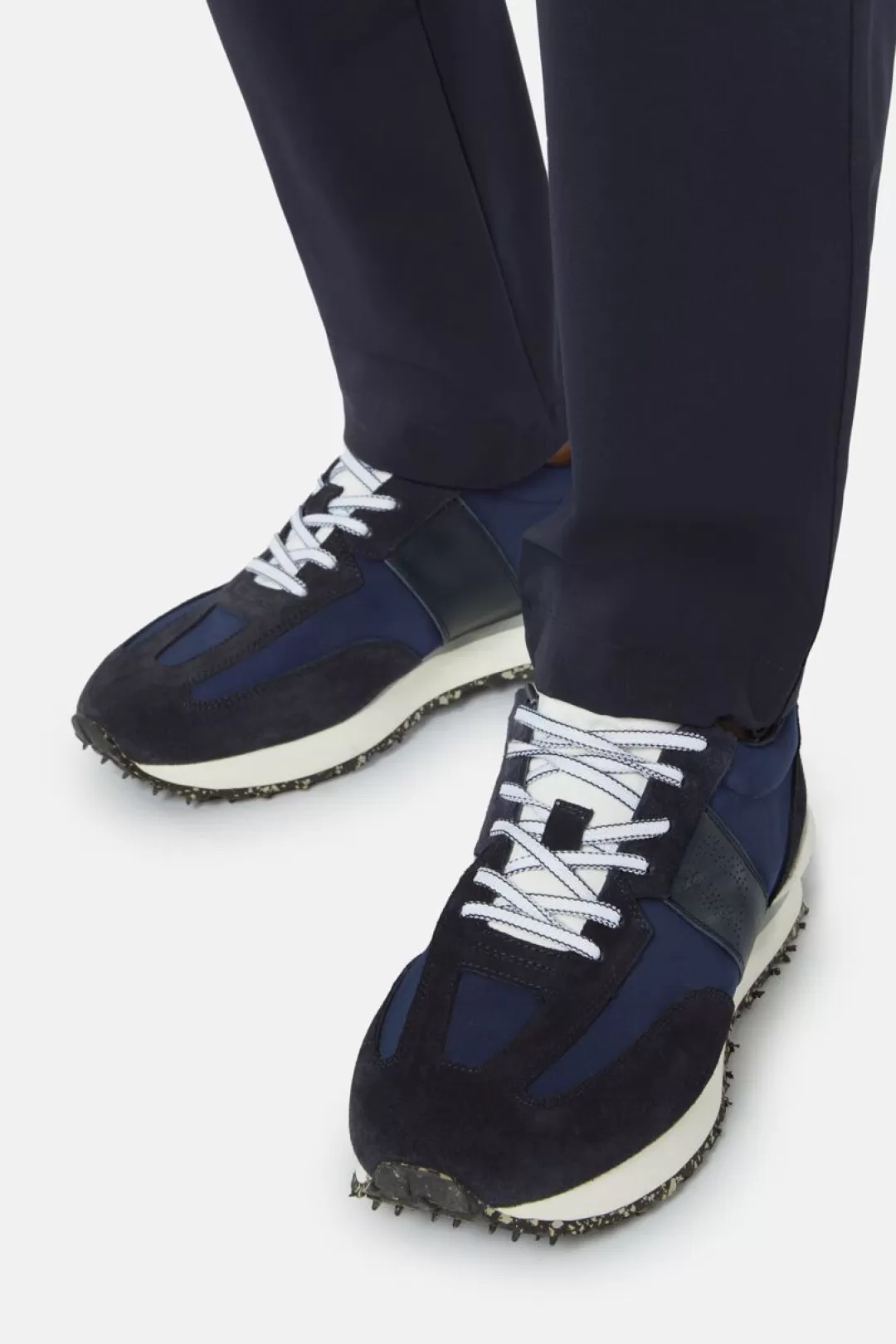 Boggi Sneakers In Pelle E Tessuto Tecnico Navy Flash Sale