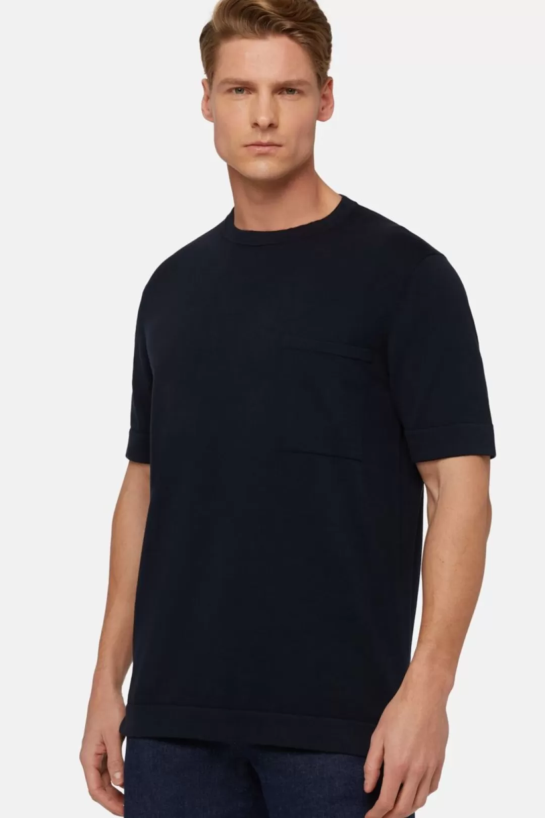 Boggi T-Shirt Di Maglia In Cotone Pima Navy Store