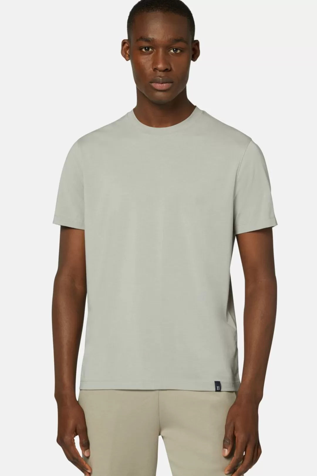 Boggi T-Shirt In Cotone Supima Elasticizzato Light Grey Online